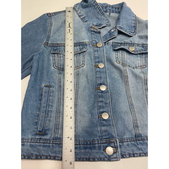 Cisono Denim Collection Jacket Button Front Long Sleeve Blue Womens Size Large - Picture 9 of 9